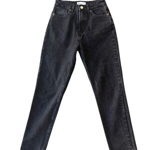 Zara Black Straight Leg Women's High Rise Cotton Jeans size 2